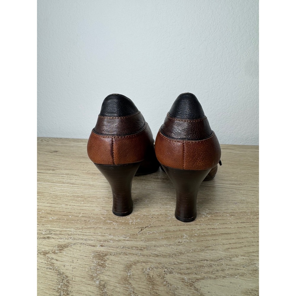 Sofft Brown Leather Mary Jane Pumps Round Toe Button Strap Heels Womens Size 8 M - Picture 5 of 16